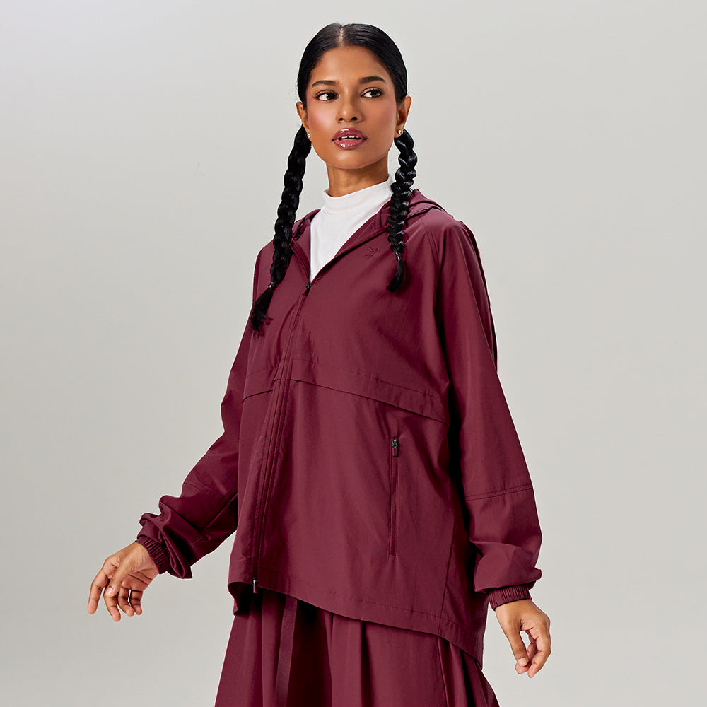 Parka Ajustable in Burgundy