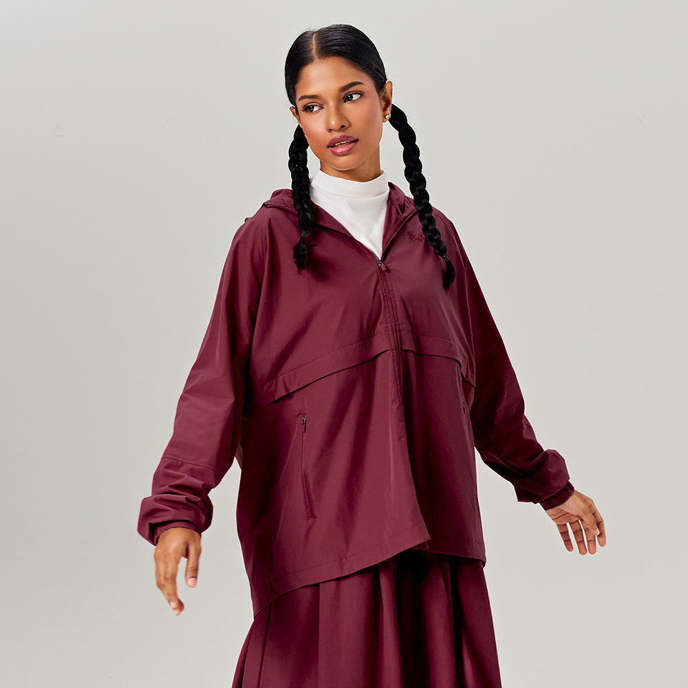 Parka Ajustable in Burgundy