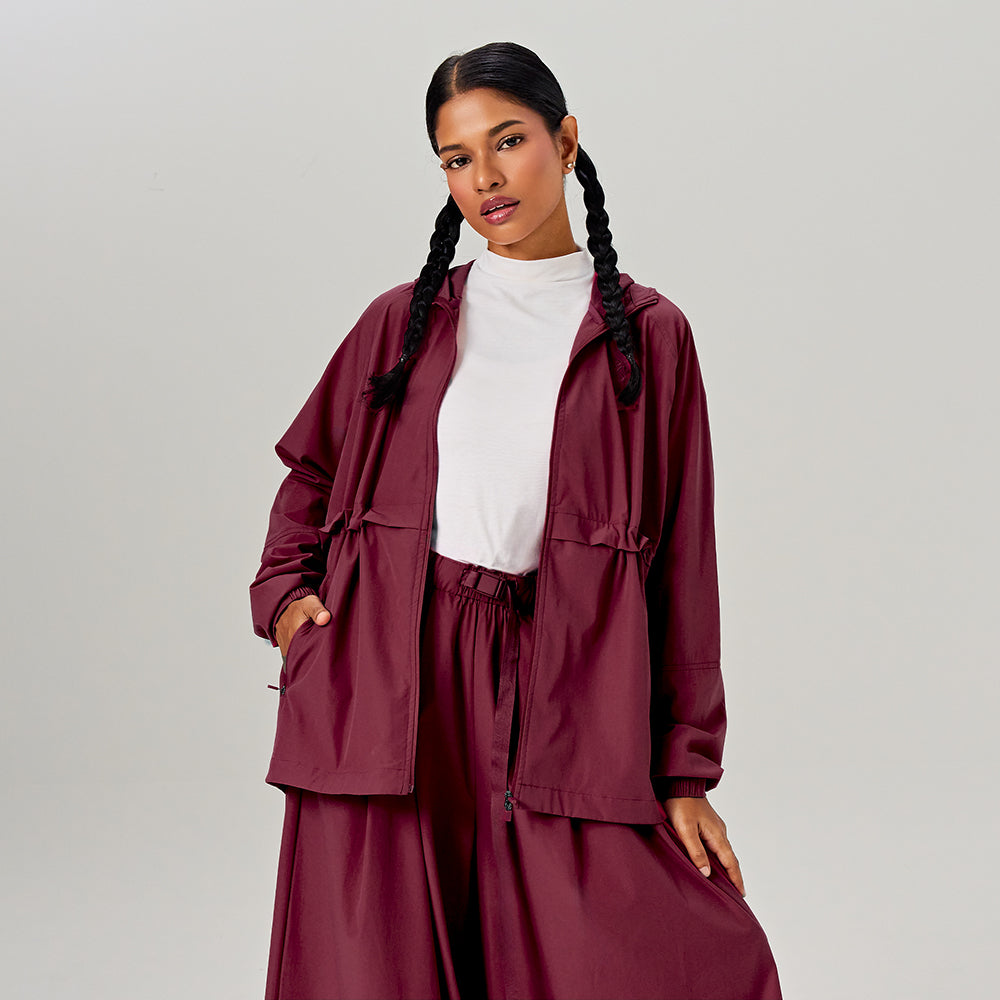 Parka Ajustable in Burgundy