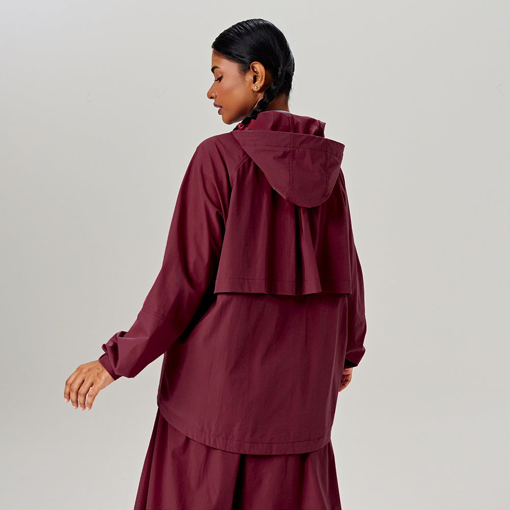 Parka Ajustable in Burgundy