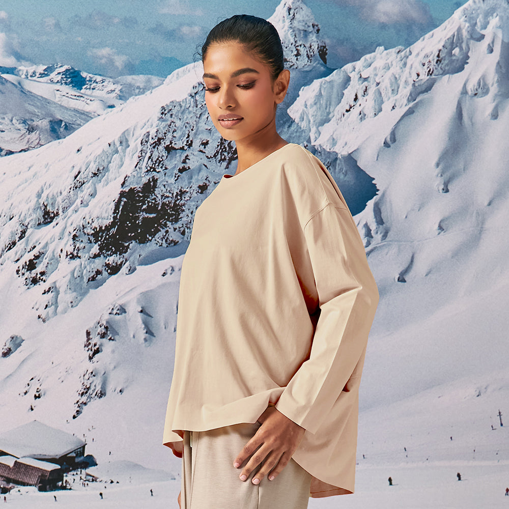 Athleisure Oversized Top in Cookie