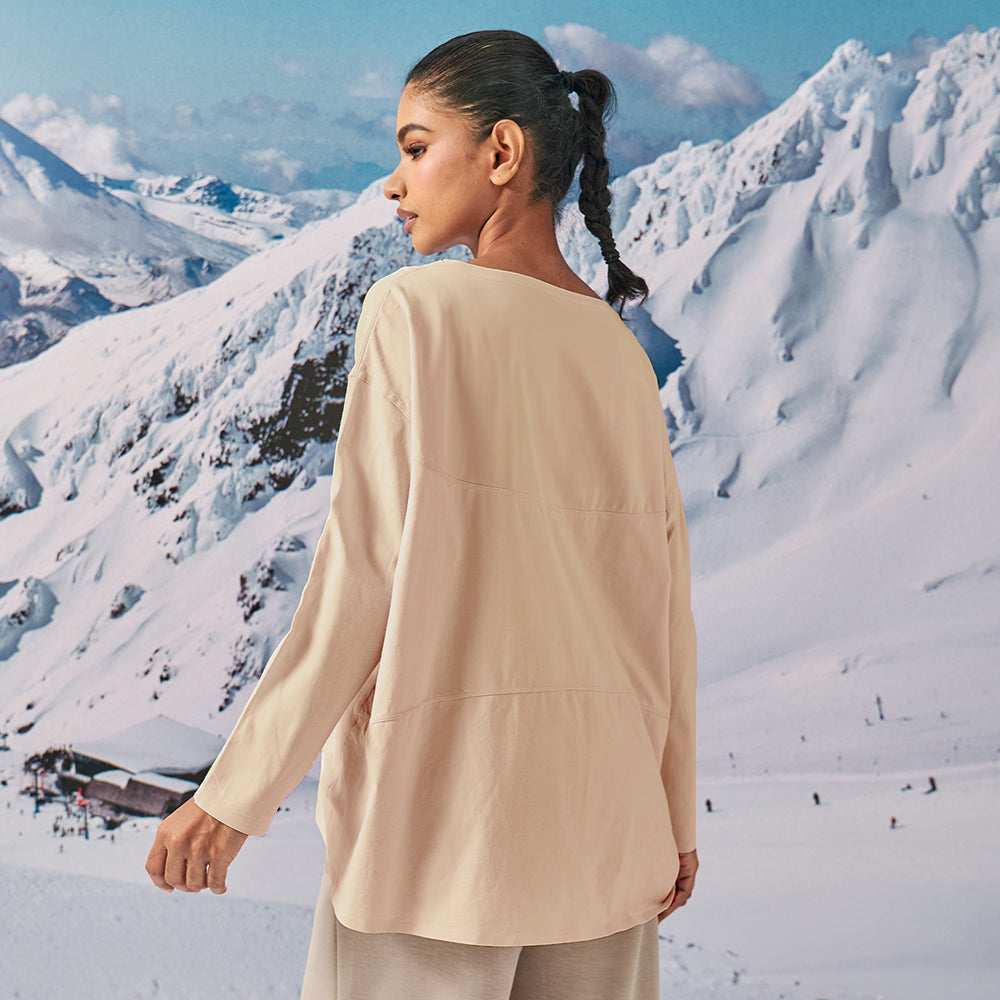 Athleisure Oversized Top in Cookie