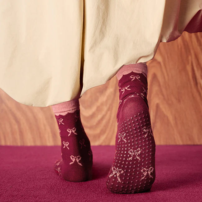 Ribbon Grip Socks