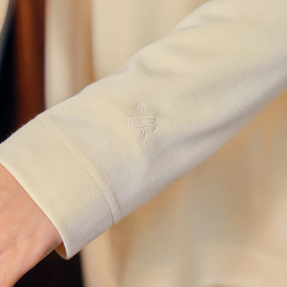 Backpleated Sweatshirt in Cream