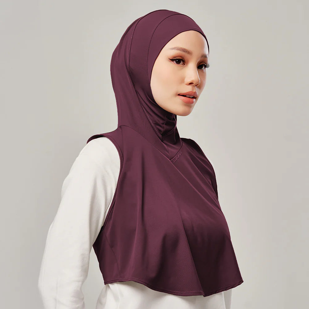 Sports Hijab Flow in Burgundy