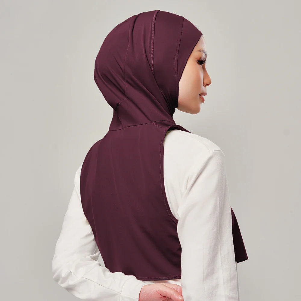 Sports Hijab Flow in Burgundy