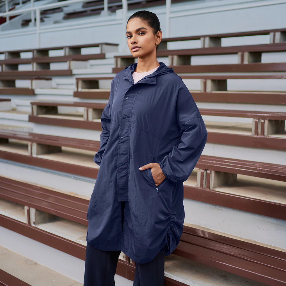Long Parka in Dark Blue