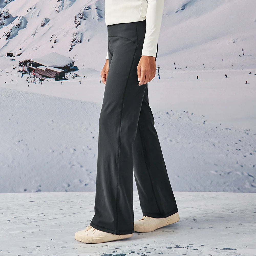 Athleisure Straight Tummy Tack Pants in Black