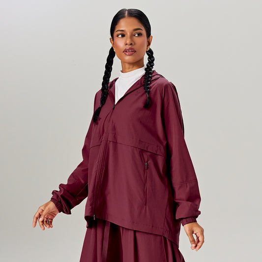 Parka Ajustable in Burgundy
