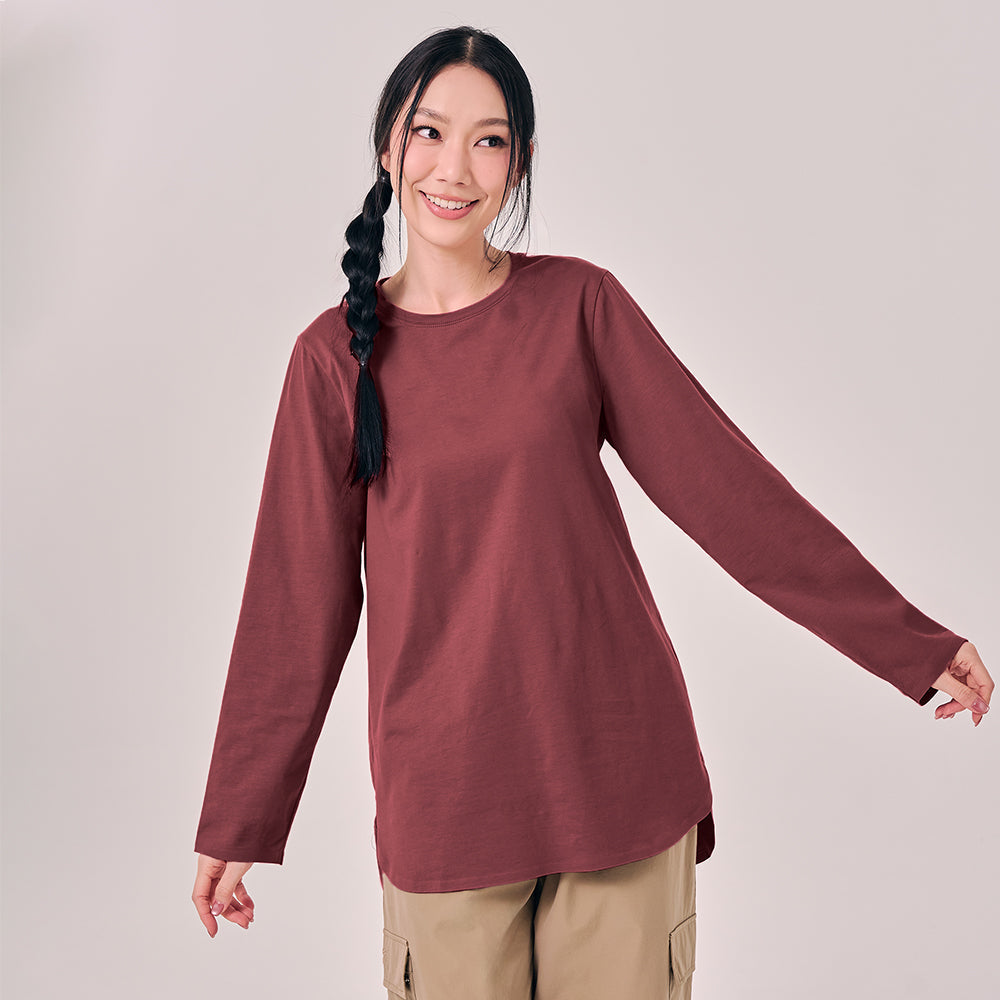 Athleisure Back Pleated Top in Rouge