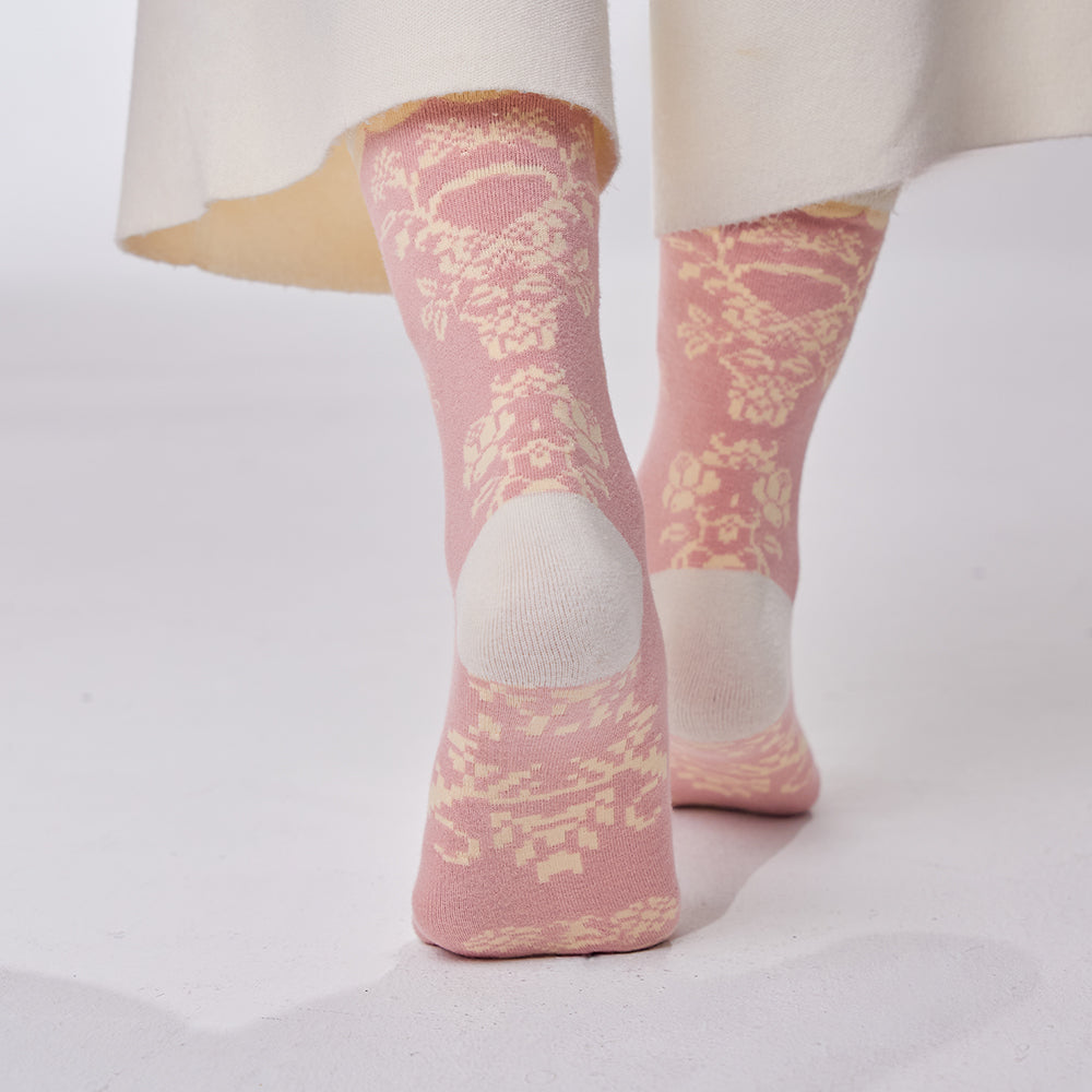Cream Blush Crew Socks