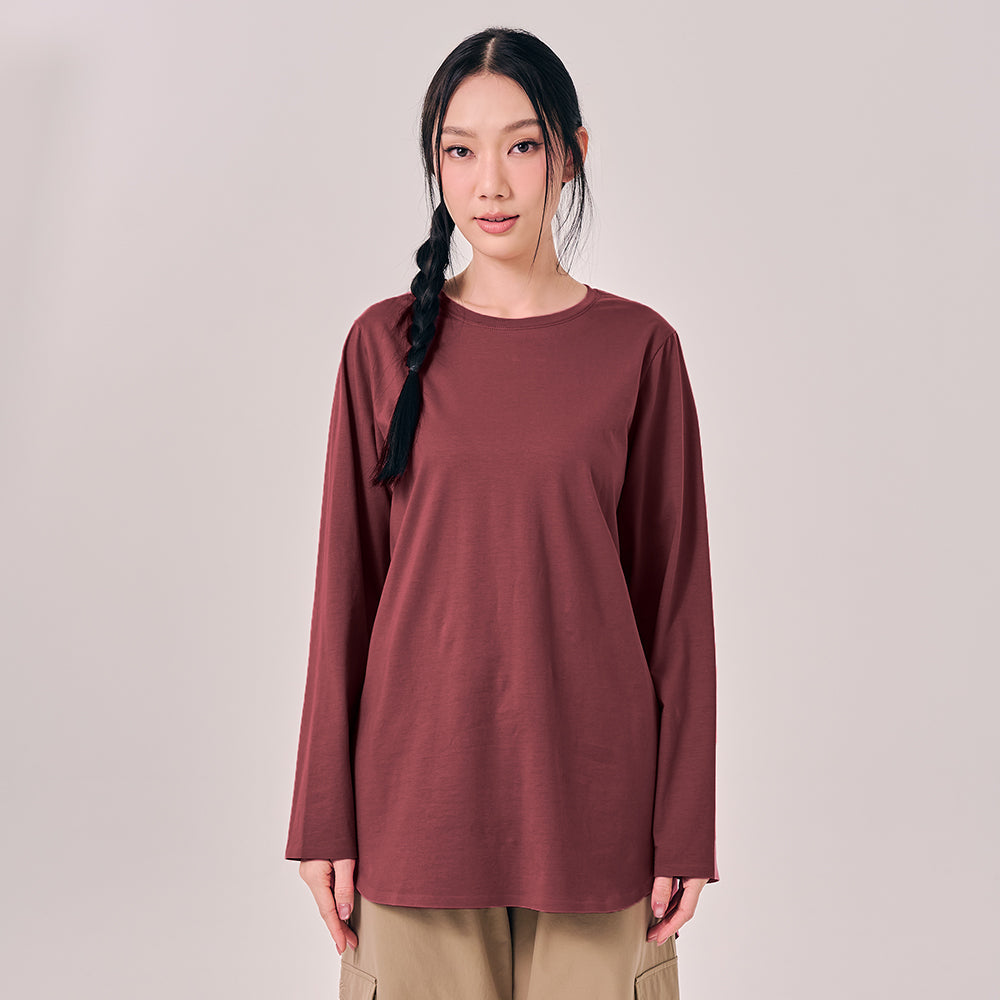Athleisure Back Pleated Top in Rouge