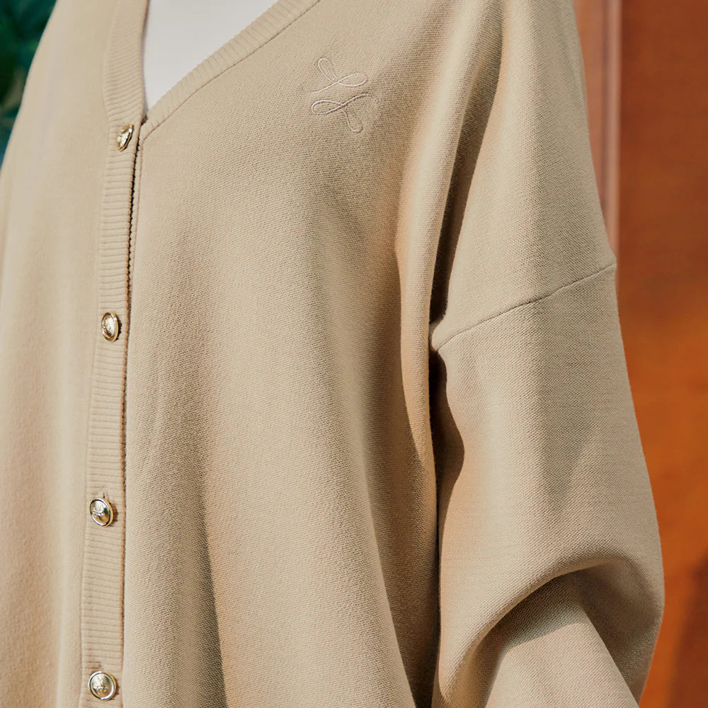 Knitted Cardigan in Soy