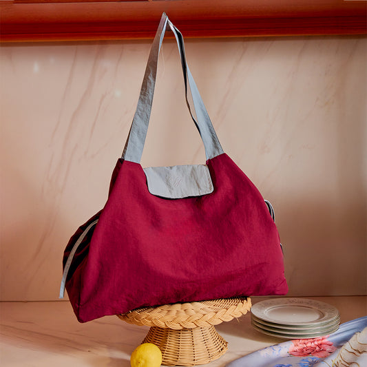 Duo Tote Bag in Deep Burgundy