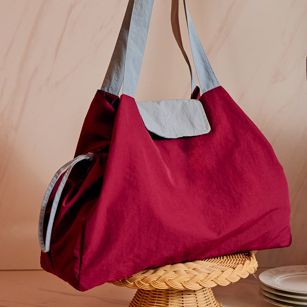 Duo Tote Bag in Deep Burgundy