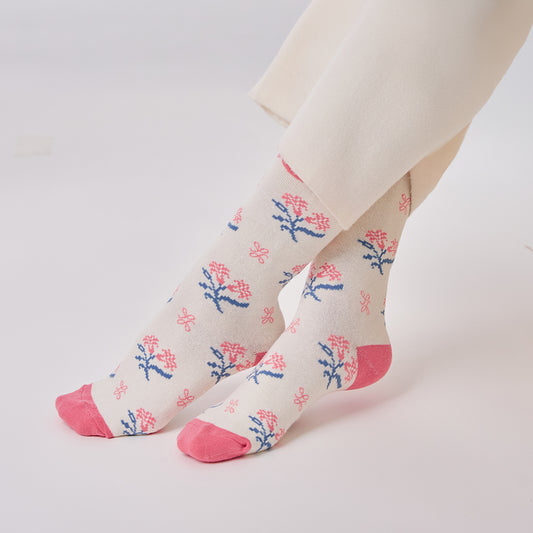 Pink Cloud Crew Socks