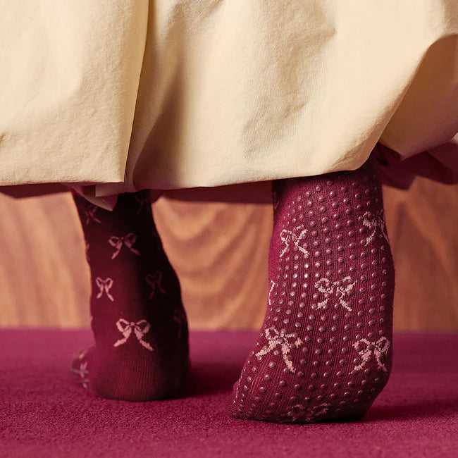 Ribbon Grip Socks
