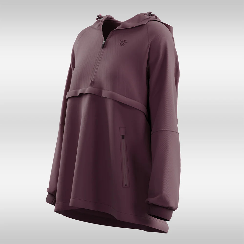 Half Zip Parka  2.0 in Raisin