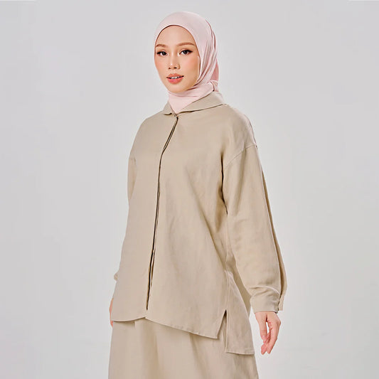 Linen Backpleat in Oat