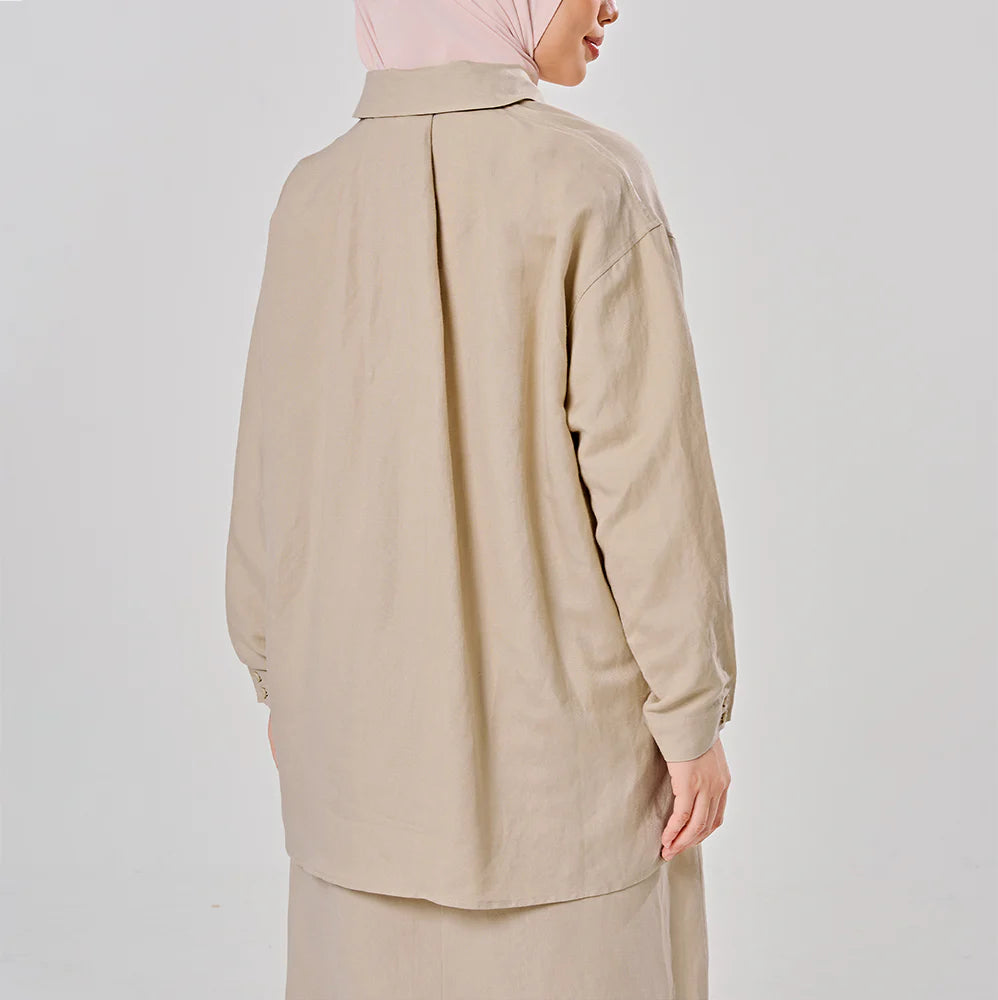 Linen Backpleat in Oat