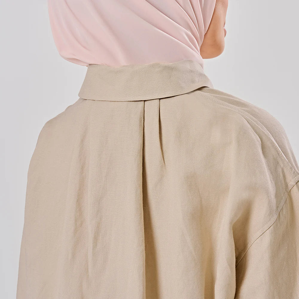 Linen Backpleat in Oat
