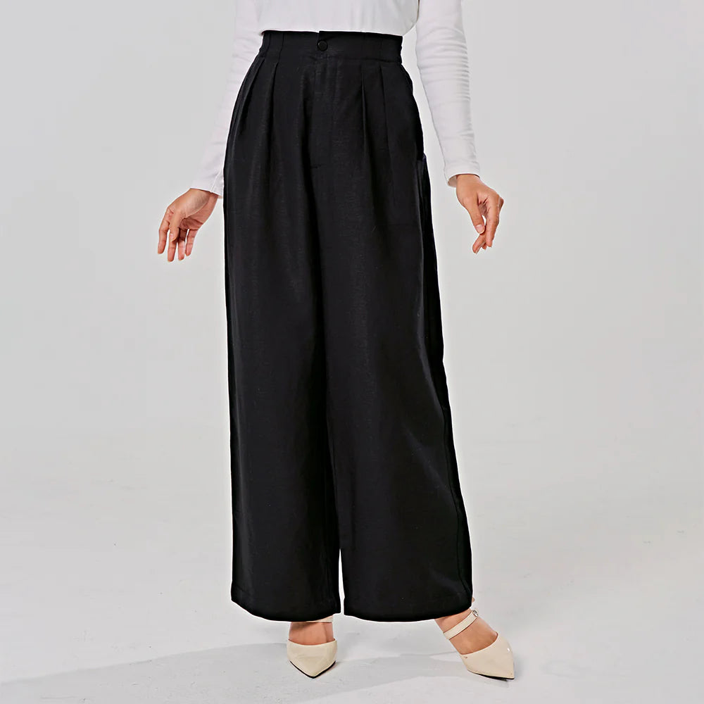 Linen Pants in Blueblack