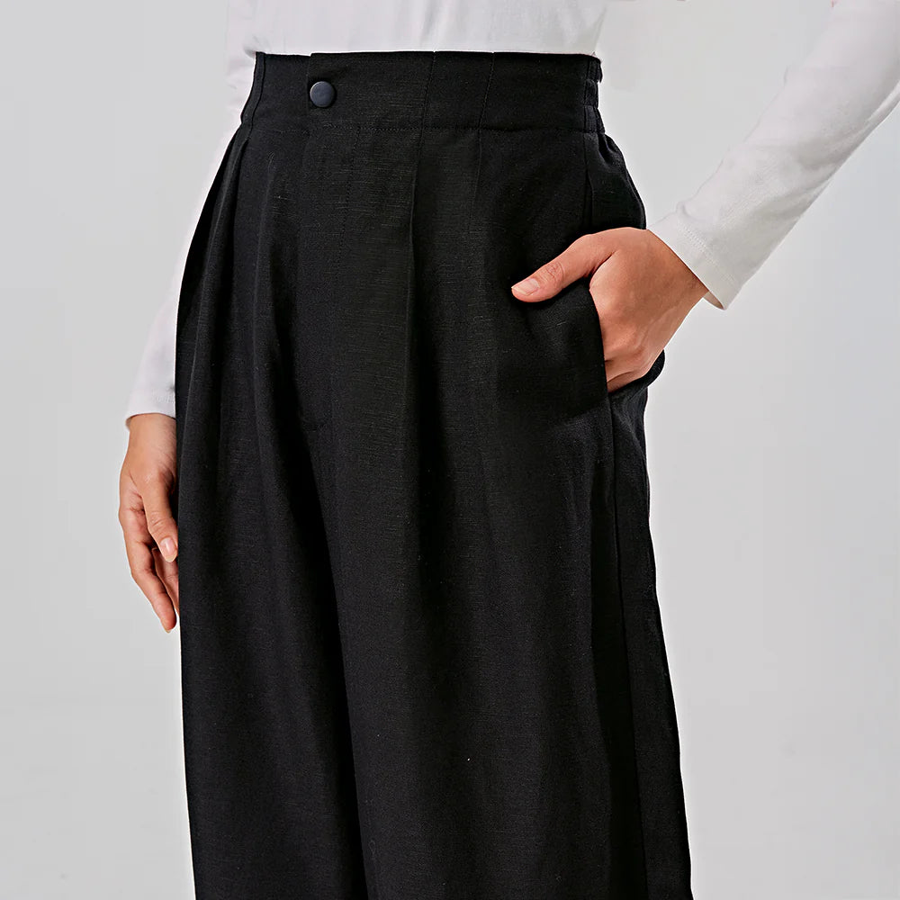 Linen Pants in Blueblack