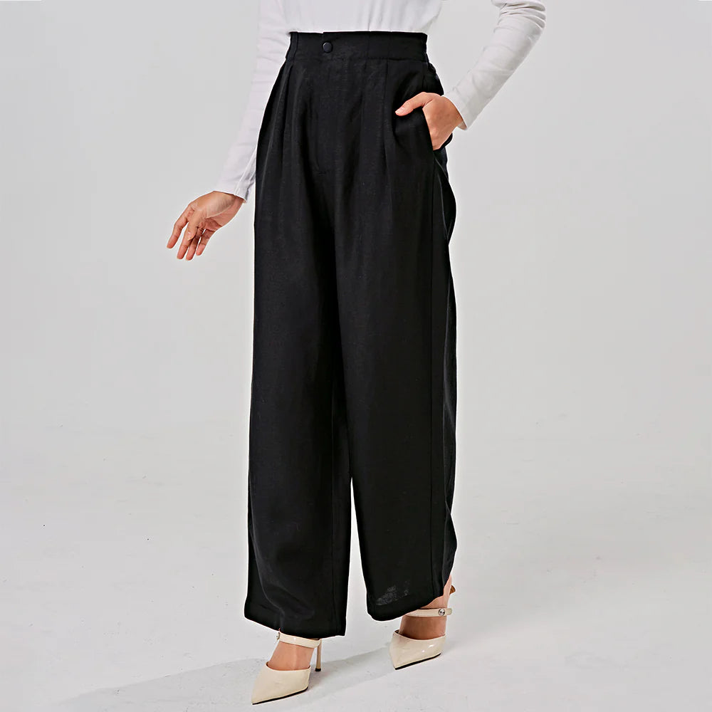 Linen Pants in Blueblack