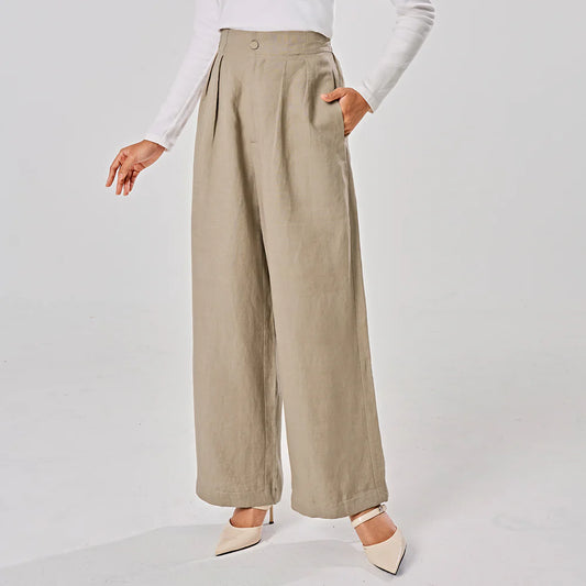Linen Pants in Khaki