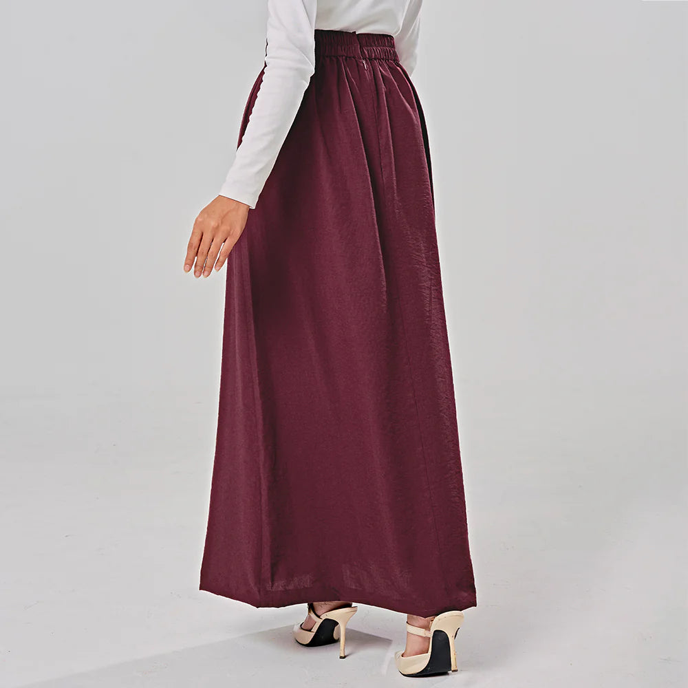 Linen Skirt in Burgundy