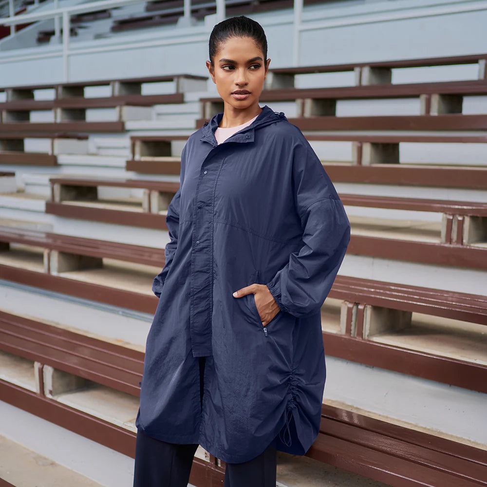 Long Parka in Dark Blue