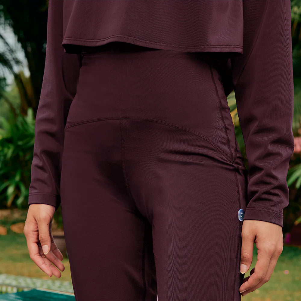 Basic Swimwear Pants in Burgundy